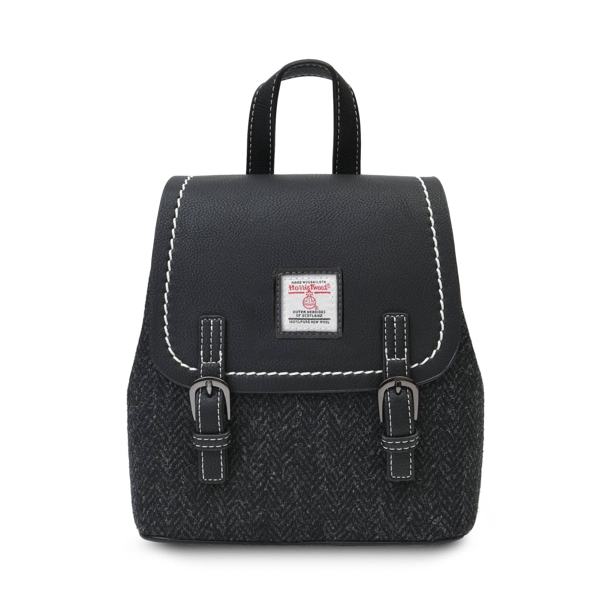 The Mini Jura Backpack Black Herringbone M’Akin Things Handmade (2)